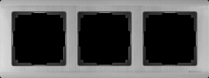 Рамка Metallic на 3 поста глянцевый никель WL02-Frame-03 4690389045929
