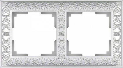 Рамка Antik на 2 поста жемчужный WL07-Frame-02 4690389063503