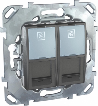 Розетка компьютерная 2хRJ45 Schneider Electric Unica MGU5.2020.12ZD