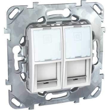 Розетка компьютерная 2хRJ45 Schneider Electric Unica MGU5.2424.18ZD