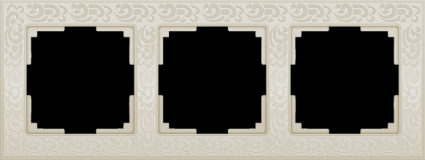 Рамка Flock на 3 поста слоновая кость WL05-Frame-03-ivory 4690389046926