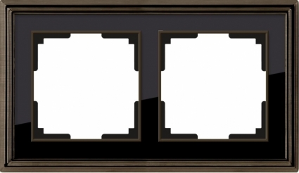 Рамка Palacio на 2 поста бронза/черный WL17-Frame-02 4690389103612