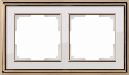 Рамка Palacio на 2 поста золото/белый WL17-Frame-02 4690389103629