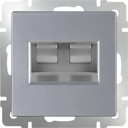 Розетка двойная Ethernet RJ-45 серебряный WL06-RJ45+RJ45 4690389073540