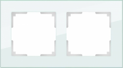 Рамка Favorit на 2 поста натуральное стекло WL01-Frame-02 4690389060175