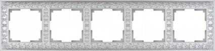 Рамка Antik на 5 постов жемчужный WL07-Frame-05 4690389063534