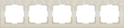 Рамка Flock на 5 постов слоновая кость WL05-Frame-05-ivory 4690389059384