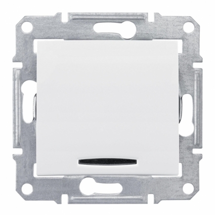 Переключатель одноклавишный с синей подсветкой Schneider Electric Sedna 10A 250V SDN1500121