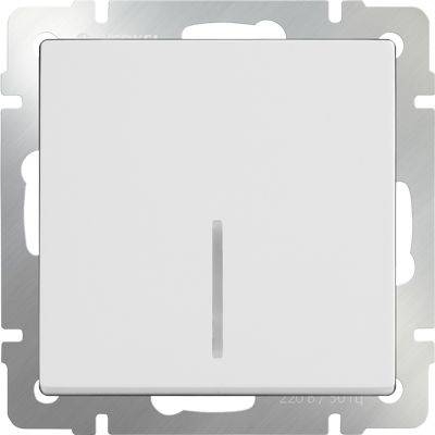 Выключатель одноклавишный проходной с подсветкой белый WL01-SW-1G-2W-LED 4690389059162