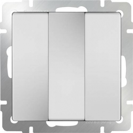 Выключатель трехклавишный белый WL01-SW-3G 4690389073427