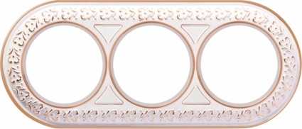 Рамка Antik Runda на 3 поста белое золото WL70-frame-03 4690389106538