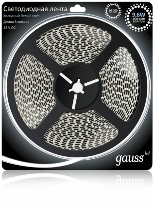 Светодиодная лента Gauss 5M холодный белый 10W 312000310