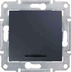 Переключатель одноклавишный с синей подсветкой Schneider Electric Sedna 10A 250V SDN1500170