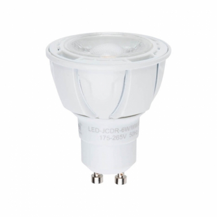 Лампа светодиодная (UL-00001664) GU10 6W 3000K полусфера матовая LED-JCDR-6W/WW/GU10/FR/DIM PLP01WH