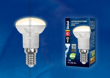 Лампа светодиодная E14 4W 3000K рефлектор матовый LED-R39-4W/WW/E14/FR PLP01WH