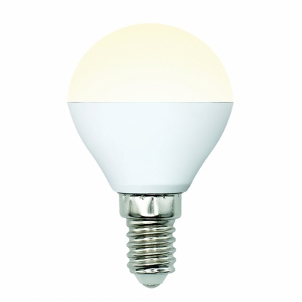 Лампа светодиодная (UL-00002375) E14 6W 4000K шар матовый LED-G45-6W/WW/E14/FR/MB PLM11WH