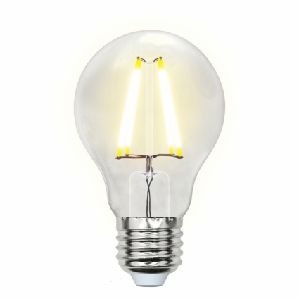 Лампа светодиодная (UL-00002210) E27 8W 3000K груша прозрачная LED-A60-8W/WW/E27/CL GLA01TR