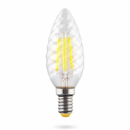 Лампа светодиодная E14 6W 2800К свеча витая прозрачная VG10-CC1E14warm6W-F 7027