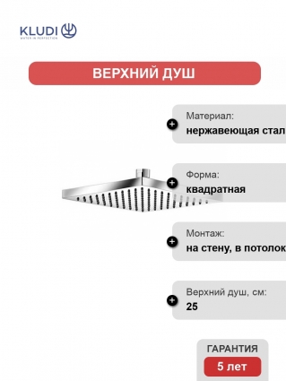 Верхний душ Kludi A-QA 