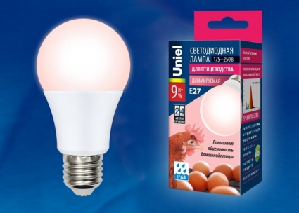 Лампа светодиодная диммируемая для птиц E27 9W LED-A60-9W/SCEP/E27/FR/DIM IP65 PLO65WH