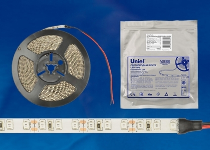 Светодиодная лента Uniel (UL-00002252) ULS-2835-120LED/m-8mm-IP65-DC12V-9,6W/m-5M-GREEN