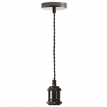 Ретро патрон с подвесом E27 Черный Sun Lumen 058-261