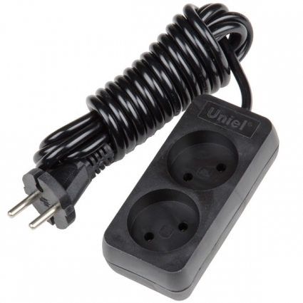 Удлинитель (UL-00003603) 2гн х 3м б/з Uniel Standard S-CD2-3 Black