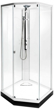 Передняя панель IDO Showerama 8-5 90x90 прозрачное стекло, белый профиль