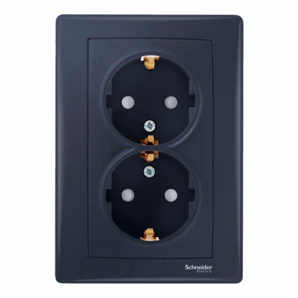 Розетка двойная Schneider Electric Sedna с/з без шторок SDN3000670