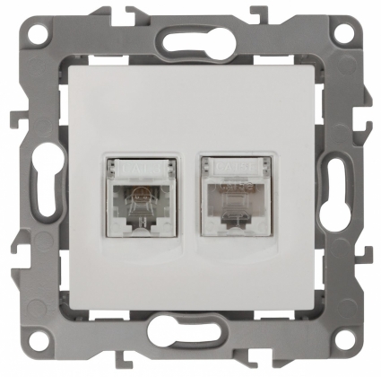 Розетка комбинированная RJ45+RJ11 ЭРА 12 12-3109-01