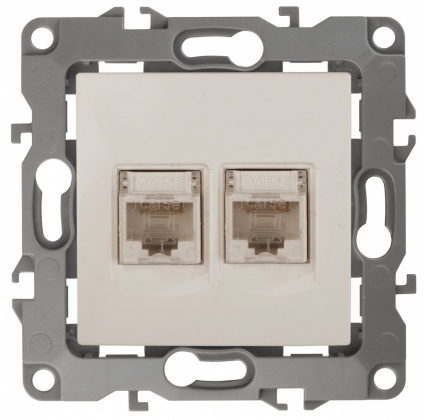 Розетка комбинированная RJ45+RJ11 ЭРА 12 12-3109-02