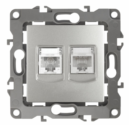 Розетка комбинированная RJ45+RJ11 ЭРА 12 12-3109-03