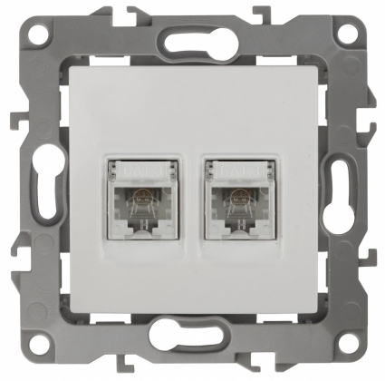 Розетка телефонная 2XRJ11 ЭРА 12 12-3106-01