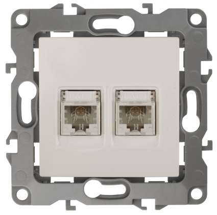 Розетка телефонная 2XRJ11 ЭРА 12 12-3106-02