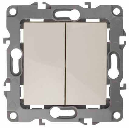 Выключатель двухклавишный ЭРА 12 10AX 250V 12-1004-02