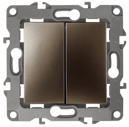 Выключатель двухклавишный ЭРА 12 10AX 250V 12-1104-13