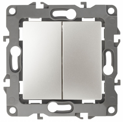 Выключатель двухклавишный ЭРА 12 10AX 250V 12-1104-15