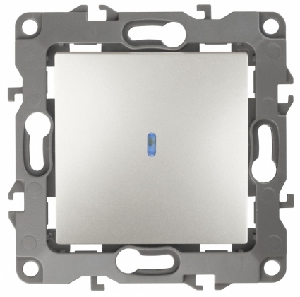 Выключатель одноклавишный с подсветкой ЭРА 12 10AX 250V 12-1102-15