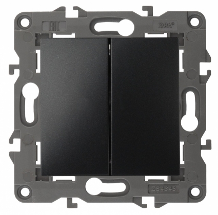 Переключатель двухклавишный ЭРА Elegance 10AX 250V 14-1106-05