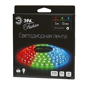 Светодиодная влагозащищенная лента ЭРА 14,4W/m 60LED/m 5050SMD RGB 5M LS5050-60LED-IP65-RGB-5m