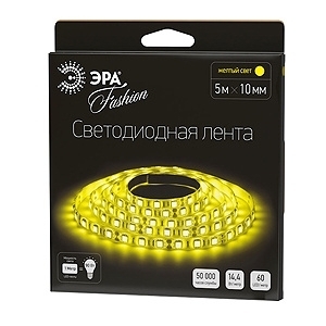 Светодиодная лента ЭРА 14,4W/m 60LED/m 5050SMD желтый 5M LS5050-60LED-IP20-Y-5m