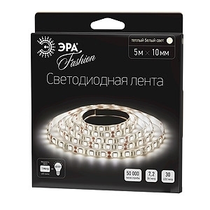 Светодиодная лента ЭРА 7,2W/m 30LED/m 5050SMD теплый белый 5M LS5050-30LED-IP20-WW-5m