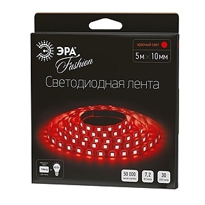 Светодиодная лента ЭРА 7,2W/m 30LED/m 5050SMD красный 5M LS5050-30LED-IP20-R-5m