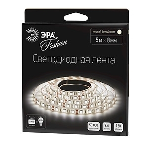 Светодиодная лента ЭРА 9,6W/m 120LED/m 3528SMD теплый белый 5M LS3528-120LED-IP20-WW-5m