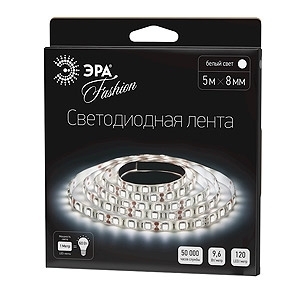 Светодиодная лента ЭРА 9,6W/m 120LED/m 3528SMD холодный белый 5M LS3528-120LED-IP20-W-5m