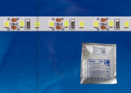Светодиодная влагозащищенная лента Uniel (UL-00000891) 6W/m 60LED/m 2835SMD теплый белый 5M ULS-2835-60LED/m-8mm-IP65-DC12V-6W/m-5M-WW