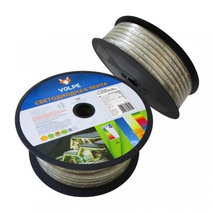 Светодиодная влагозащищенная лента Volpe (10978) 7,2W/m 30LED/m 5050SMD RGB 50M ULS-Q215 5050-30LED/m-14mm-IP67-220V-7,2W/m-50M-RGB