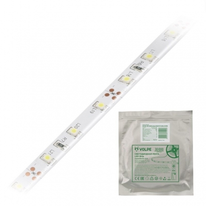 Светодиодная влагозащищенная лента Volpe (UL-00000896) 4,8W/m 60LED/m 2835SMD холодный белый 5M ULS-Q324 2835-60LED/m-8mm-IP65-DC12V-4,8W/m-5M-DW