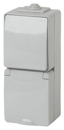 Блок розетка-выключатель ЭРА Эксперт IP65 16A 250V 11-7607-03
