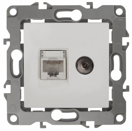 Розетка комбинированная RJ45+TV ЭРА 12 12-3110-01